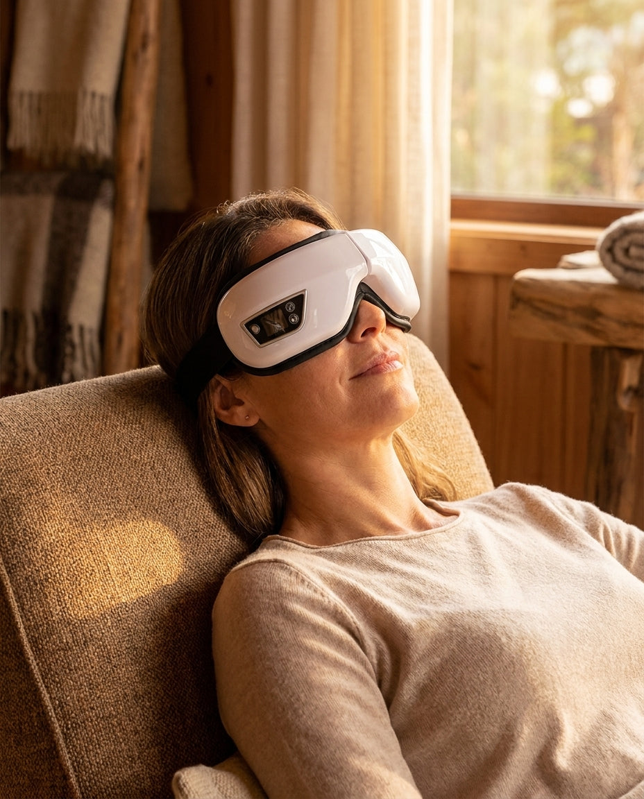 Masajeador de Ojos Nova — Presión de Aire, Calor y Música Bluetooth